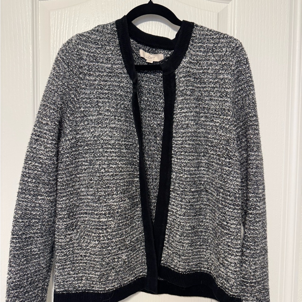 SOLD LOFT Black and Gray Cardigan Sweater